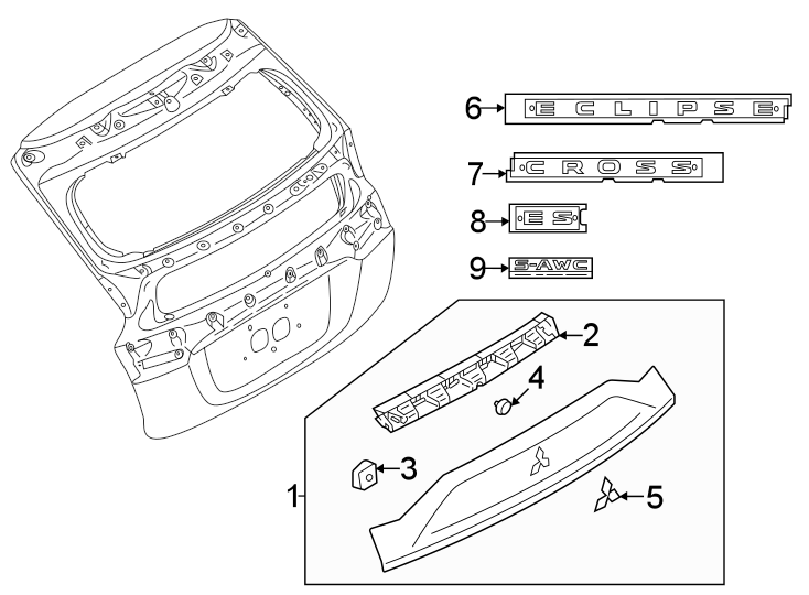 3Lift gate. Exterior trim.https://images.simplepart.com/images/parts/motor/fullsize/6300676.png