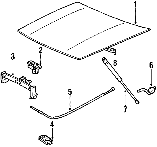 Diagram HOOD & COMPONENTS. for your 2015 Porsche Cayenne   