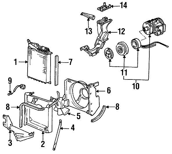 Diagram AIR CONDITIONER & HEATER. COMPRESSOR & LINES. CONDENSER. for your 2014 Porsche Cayenne   