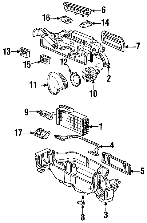 Diagram AIR CONDITIONER & HEATER. EVAPORATOR COMPONENTS. for your 2019 Porsche Cayenne  Base Sport Utility 