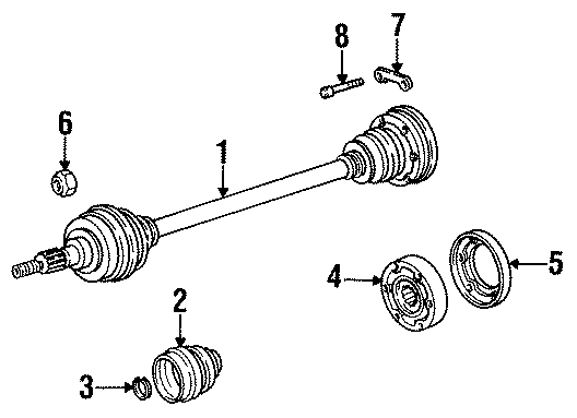 Diagram REAR SUSPENSION. AXLE SHAFT & JOINTS. for your 2012 Porsche Cayenne  S Hybrid Sport Utility 