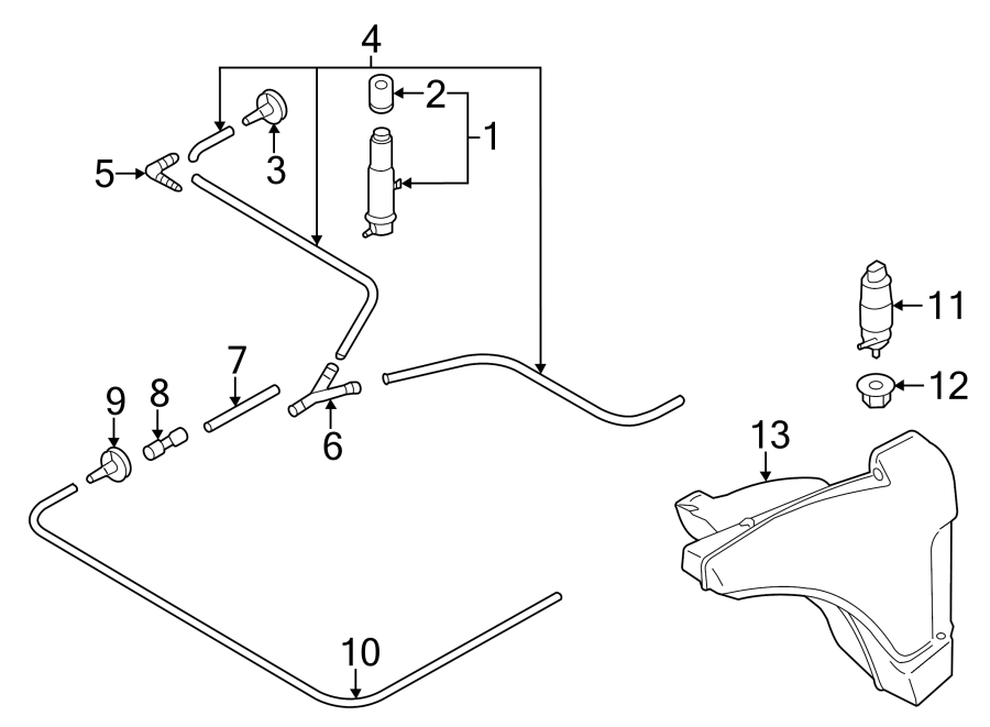 Diagram FRONT LAMPS. WASHER COMPONENTS. for your Porsche Cayenne  