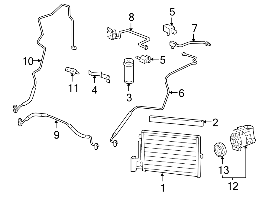 Diagram AIR CONDITIONER & HEATER. COMPRESSOR & LINES. CONDENSER. for your 2009 Porsche Cayenne  Turbo Sport Utility 