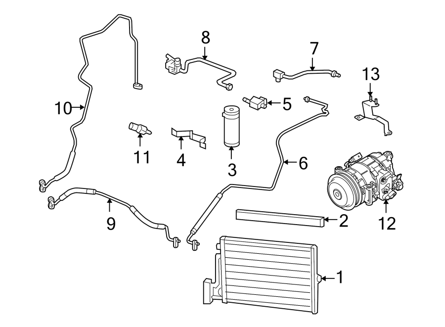 Diagram AIR CONDITIONER & HEATER. COMPRESSOR & LINES. CONDENSER. for your 2004 Porsche Cayenne  S Sport Utility 