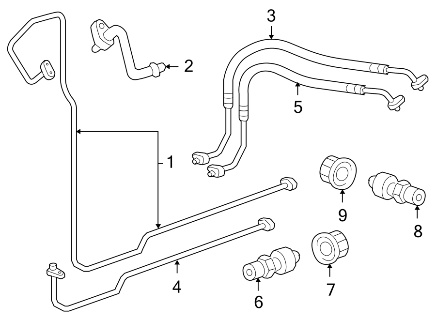 Diagram AIR CONDITIONER & HEATER. REAR AC LINES. for your 2005 Porsche Cayenne 3.2L V6 M/T Base Sport Utility 