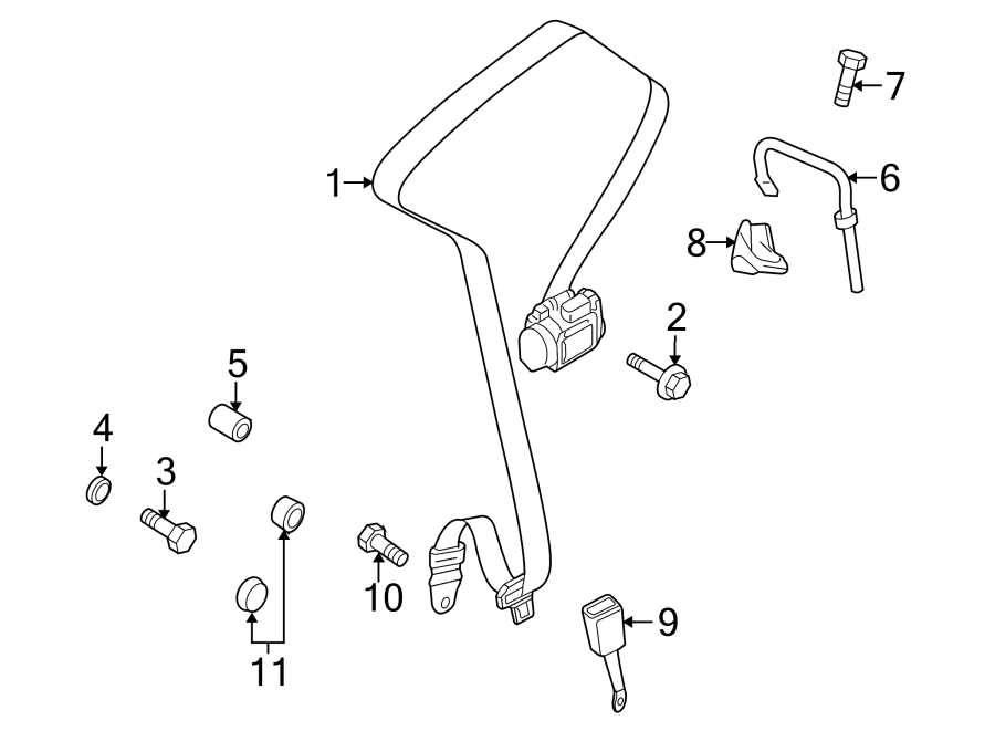 Diagram RESTRAINT SYSTEMS. FRONT SEAT BELTS. for your 2015 Porsche Cayenne  GTS Sport Utility 