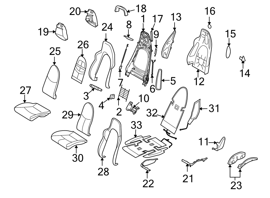 SEATS & TRACKS. FRONT SEAT COMPONENTS.