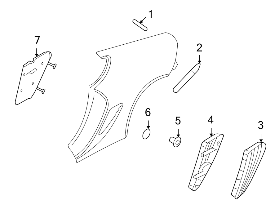 Diagram QUARTER PANEL. EXTERIOR TRIM. for your 2010 Porsche Cayman   