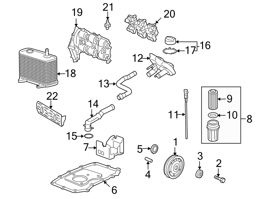 Diagram ENGINE PARTS. for your 2023 Porsche Cayenne   