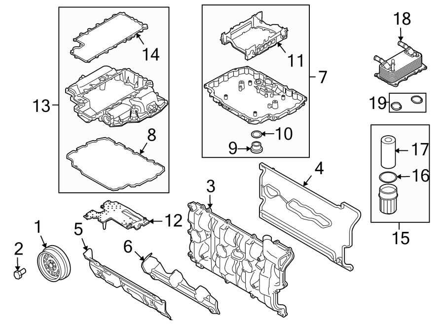 Diagram ENGINE PARTS. for your 2019 Porsche 718 Boxster   