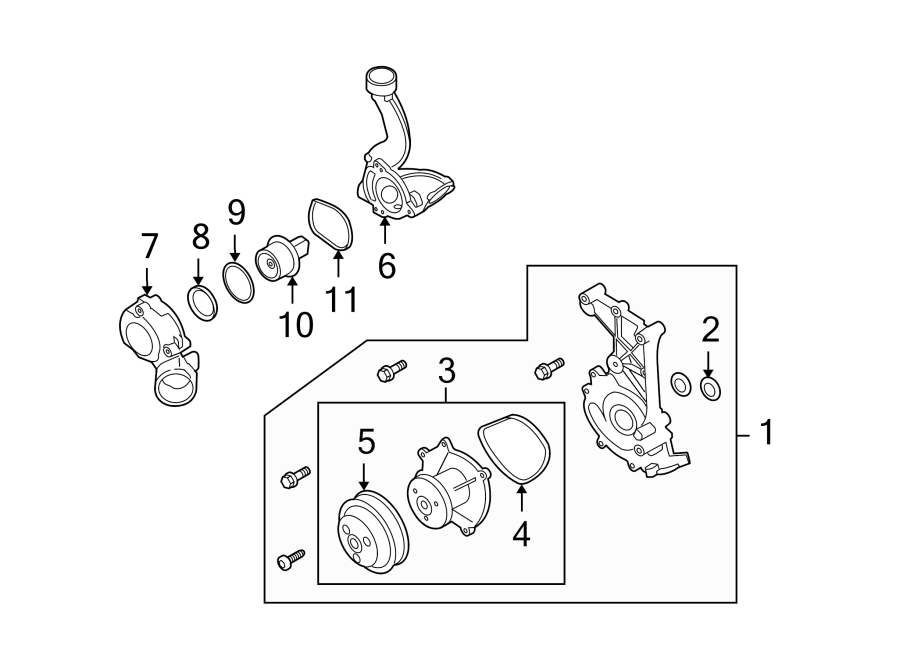 Diagram WATER PUMP. for your 2010 Porsche Cayenne  S Sport Utility 