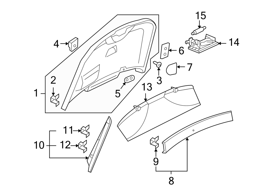 Diagram LIFT GATE. INTERIOR TRIM. for your 2006 Porsche Cayenne  Turbo S Sport Utility 