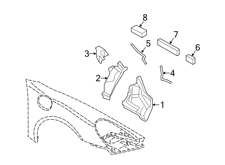 Diagram FENDER. SPLASH SHIELDS. for your 2014 Porsche Cayenne  Diesel Platinum Edition Sport Utility 