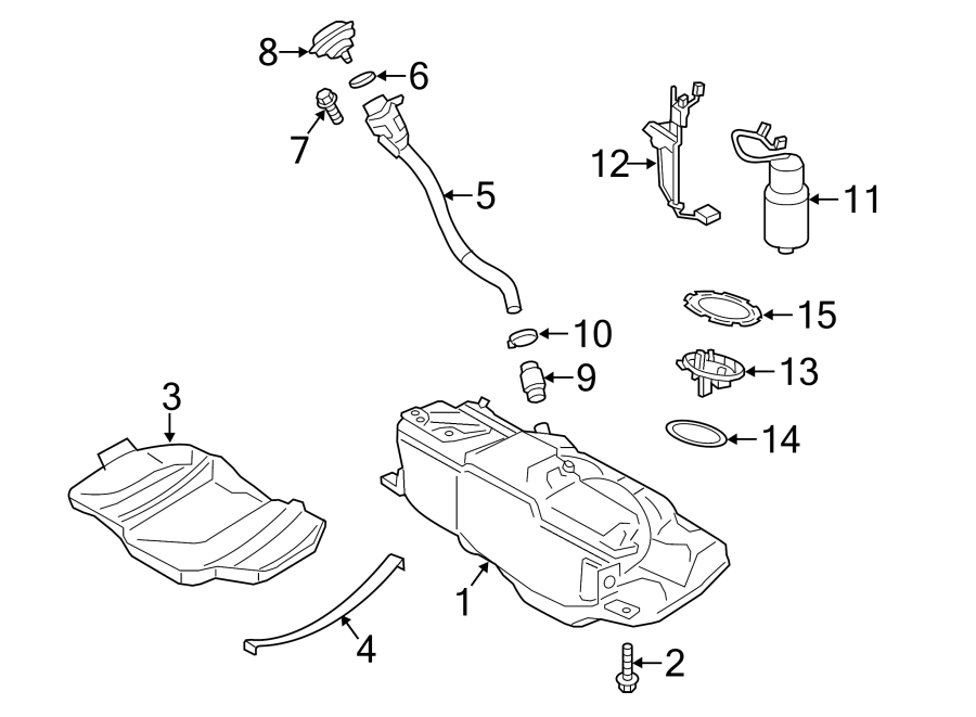 Diagram FUEL SYSTEM COMPONENTS. for your 2012 Porsche Cayenne   