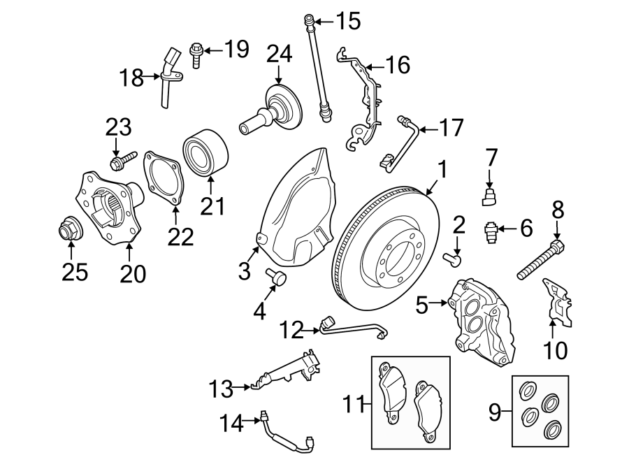 Diagram Front suspension. Brake components. for your 2022 Porsche Cayenne   