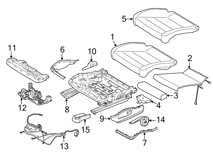 Diagram SEATS & TRACKS. SEAT COMPONENTS. for your Porsche