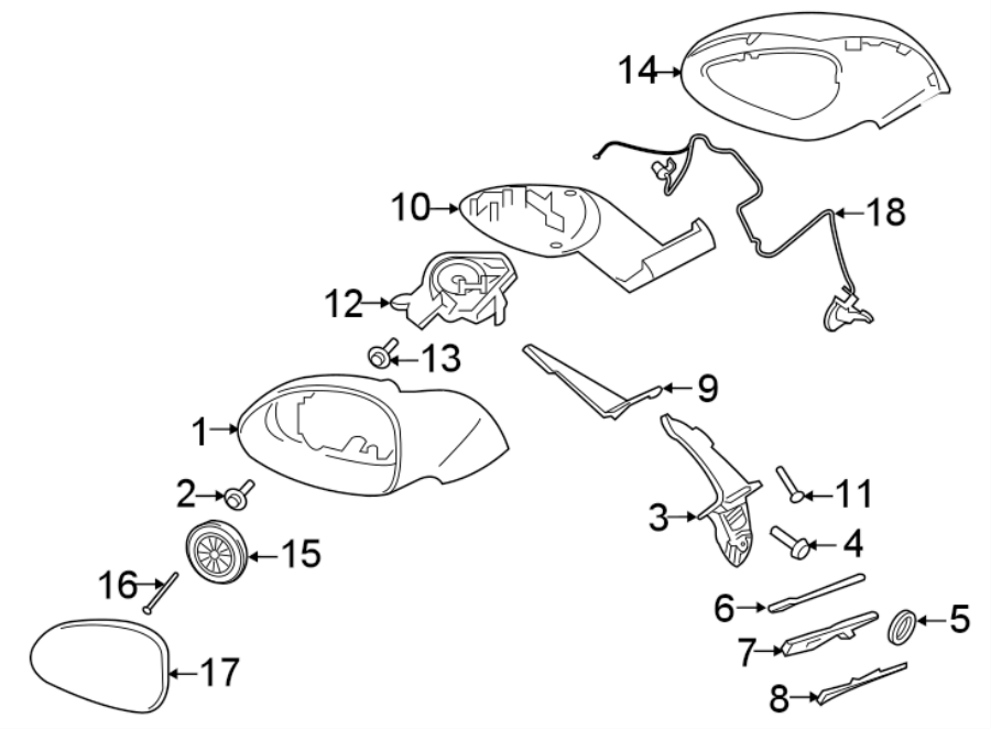 Diagram Door. Outside mirrors. for your 2010 Porsche Cayenne   