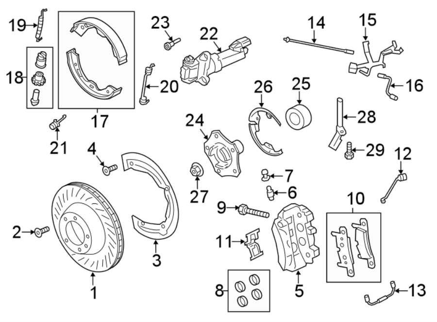 6Rear suspension. Brake components.https://images.simplepart.com/images/parts/motor/fullsize/6926442.png