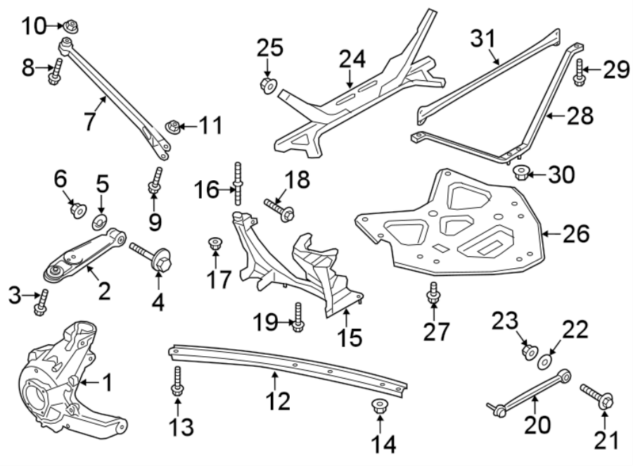 Diagram Rear suspension. Suspension components. for your Porsche