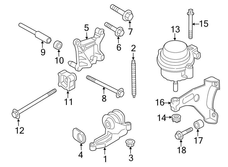 Diagram ENGINE MOUNTING. for your 2011 Porsche Cayenne   