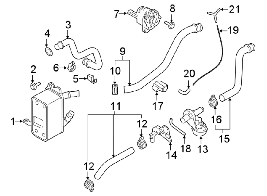 Diagram TRANS oil cooler. for your 2010 Porsche Cayenne  Turbo Sport Utility 