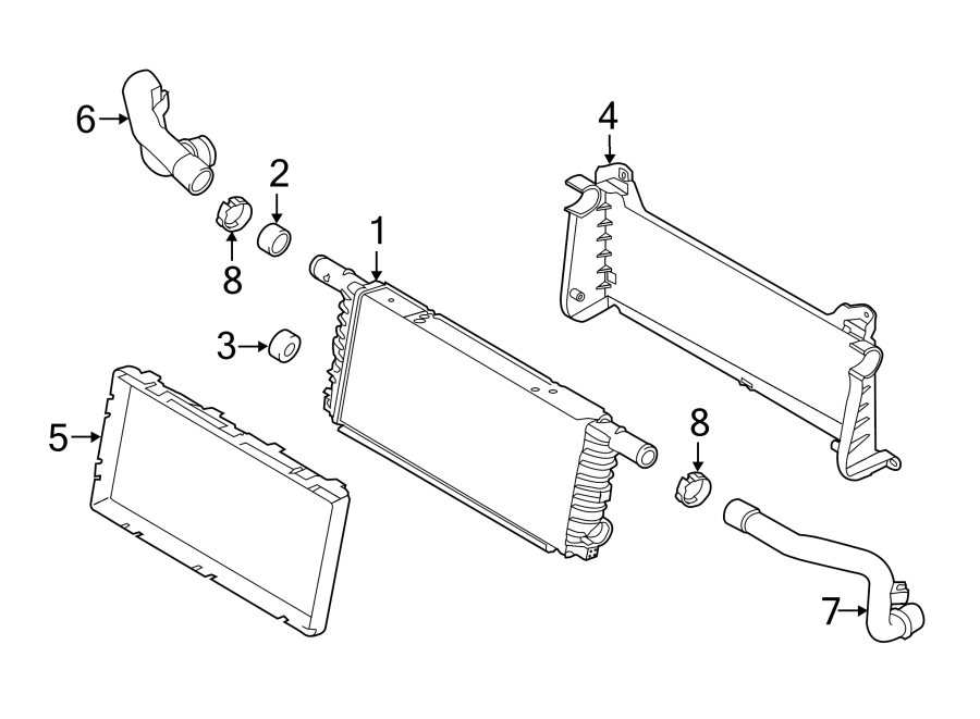 Diagram RADIATOR & COMPONENTS. for your 2010 Porsche Cayenne  S Sport Utility 