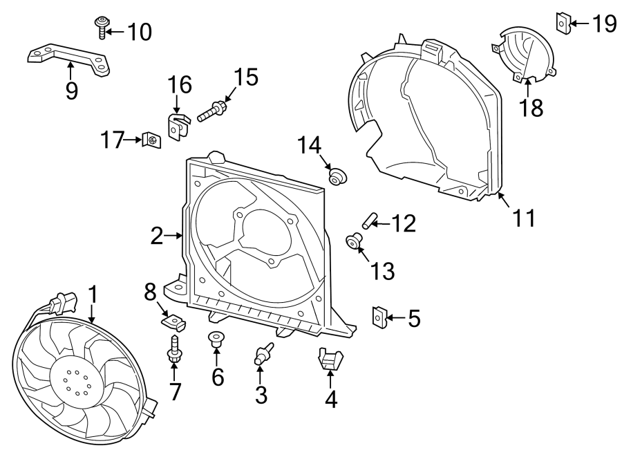 Diagram COOLING FAN. for your 2004 Porsche Cayenne   