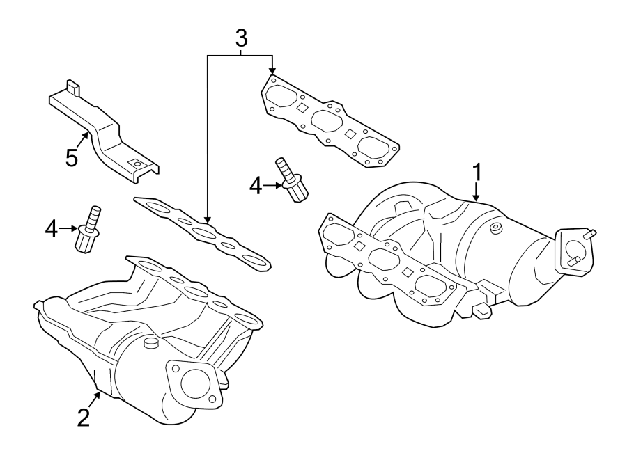 Diagram EXHAUST SYSTEM. EXHAUST MANIFOLD. for your 2020 Porsche Cayenne   