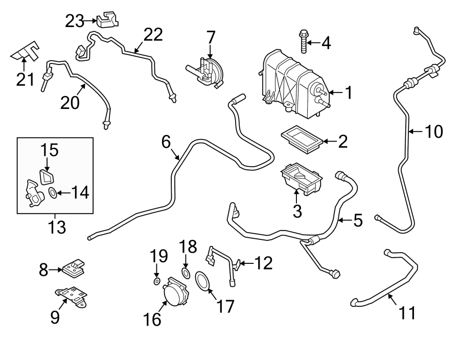 Diagram EMISSION SYSTEM. EMISSION COMPONENTS. for your Porsche