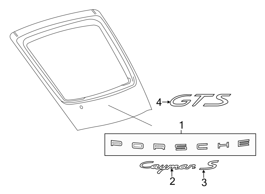 Diagram LIFT GATE. EXTERIOR TRIM. for your 2013 Porsche Cayenne   