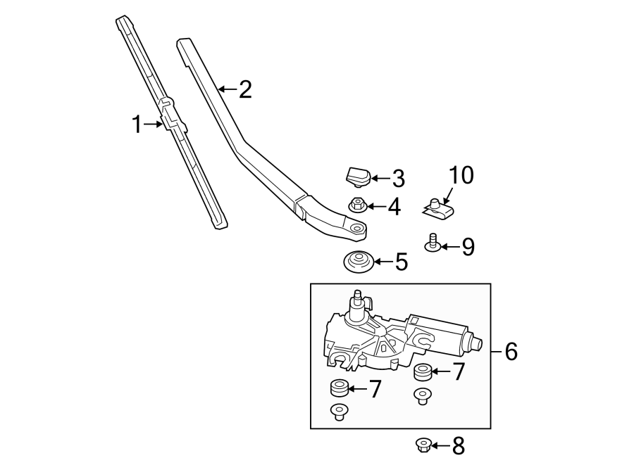 Diagram LIFT GATE. REAR WIPER COMPONENTS. for your 2010 Porsche Cayenne   