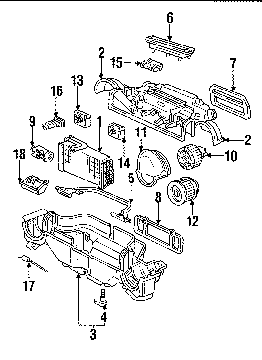 Diagram AIR CONDITIONER & HEATER. EVAPORATOR COMPONENTS. for your 2008 Porsche Cayenne  Turbo Sport Utility 