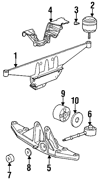 Diagram ENGINE & TRANS MOUNTING. for your 2006 Porsche Cayenne  Turbo Sport Utility 