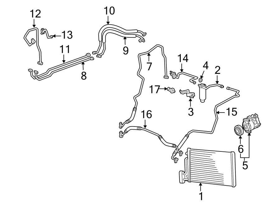 11AIR CONDITIONER & HEATER. COMPRESSOR & LINES. CONDENSER.https://images.simplepart.com/images/parts/motor/fullsize/6931070.png