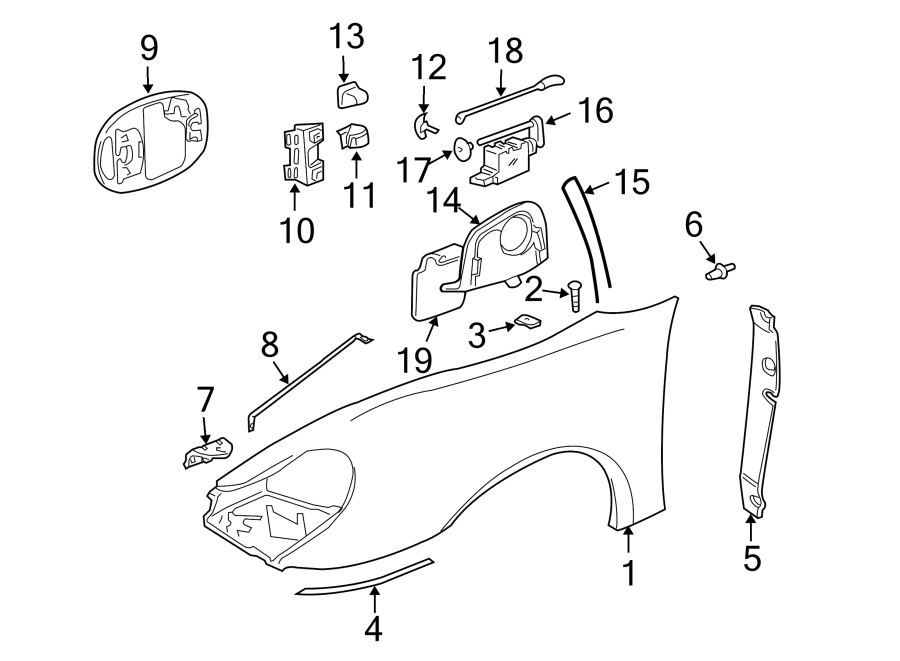 Diagram FENDER & COMPONENTS. for your 2006 Porsche Cayenne   