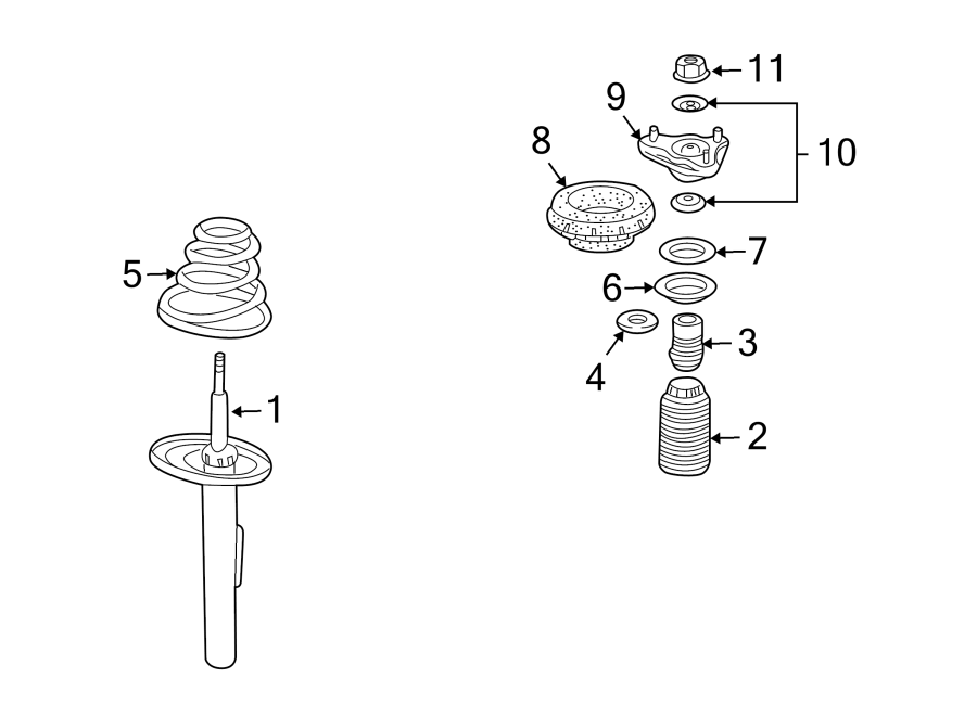 Diagram FRONT SUSPENSION. STRUTS & COMPONENTS. for your Porsche