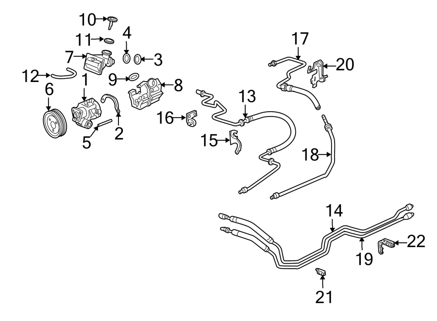 Diagram STEERING GEAR & LINKAGE. PUMP & HOSES. for your 2014 Porsche Cayenne   