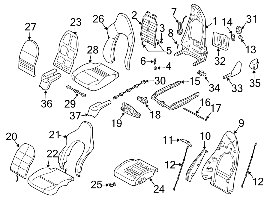 SEATS & TRACKS. FRONT SEAT COMPONENTS.