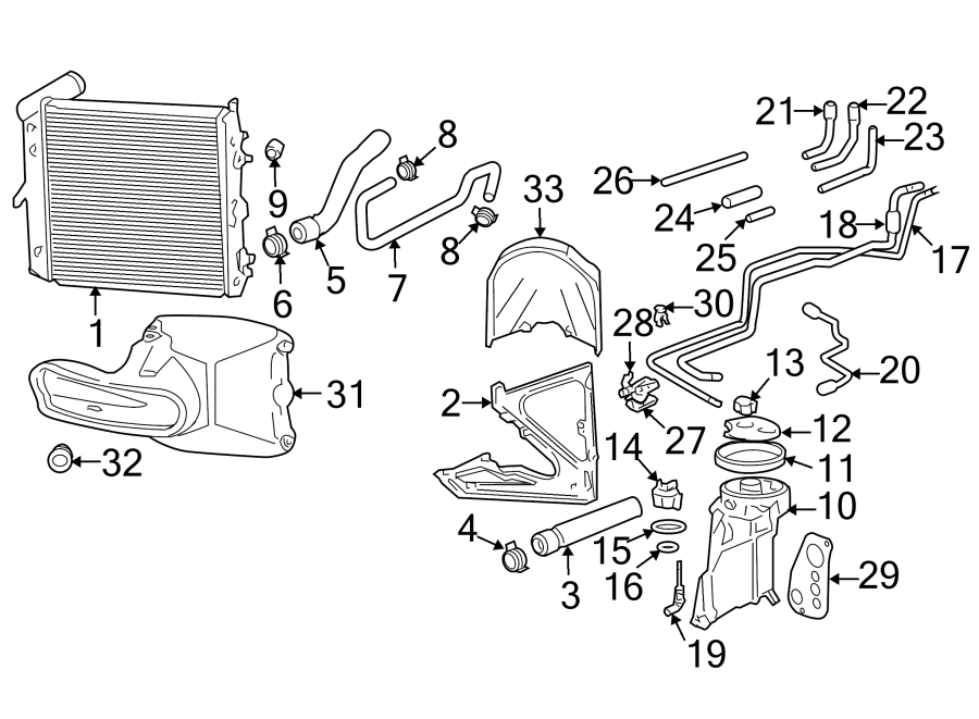 Diagram RADIATOR & COMPONENTS. for your Porsche Macan  