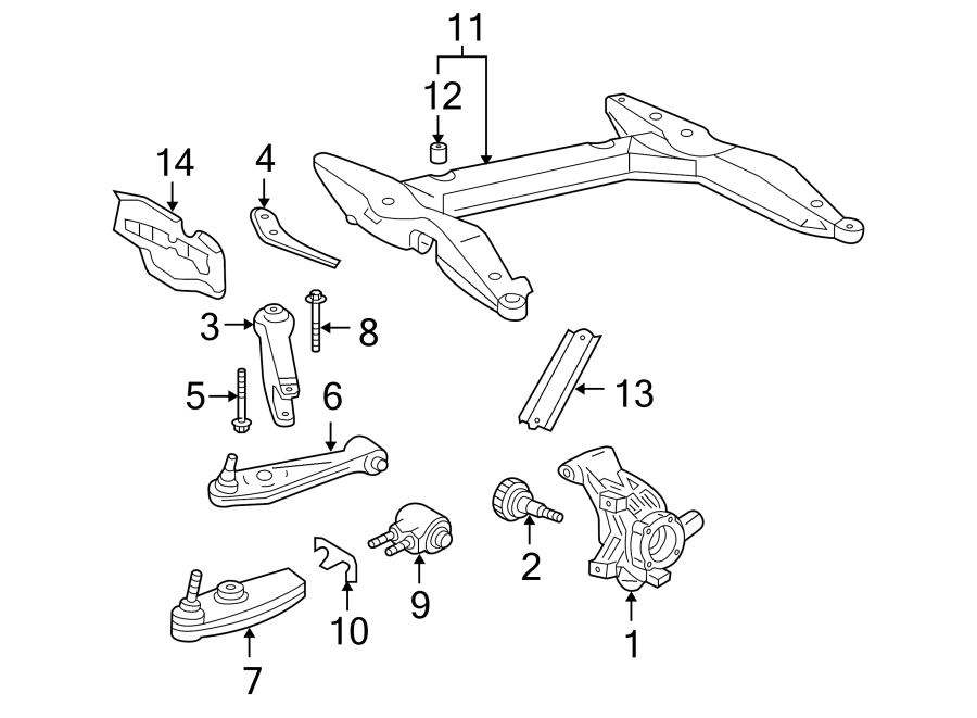 Diagram FRONT SUSPENSION. SUSPENSION COMPONENTS. for your 1995 Porsche