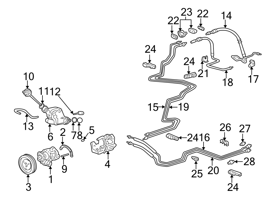 Diagram STEERING GEAR & LINKAGE. PUMP & HOSES. for your 2014 Porsche Cayenne  Turbo Sport Utility 