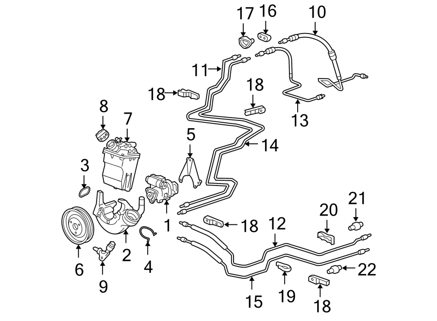 Diagram STEERING GEAR & LINKAGE. PUMP & HOSES. for your 2014 Porsche Cayenne  Turbo Sport Utility 