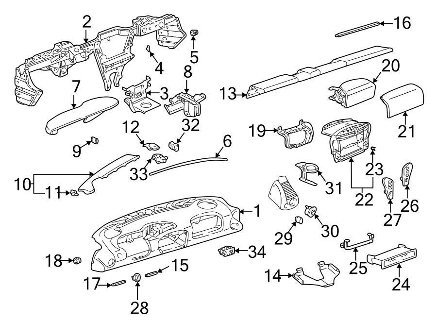 Diagram INSTRUMENT PANEL. for your 2006 Porsche Cayenne   