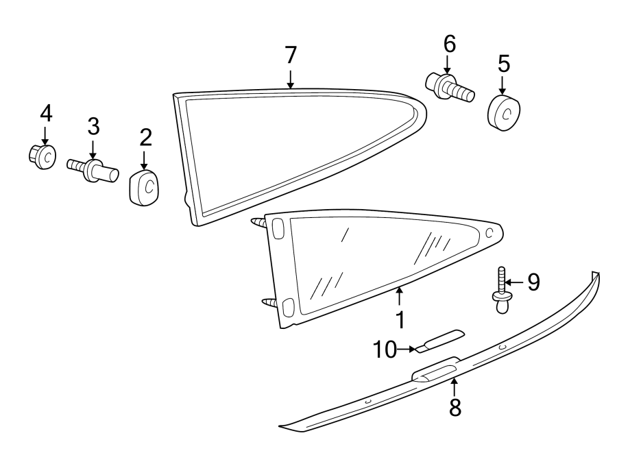 Diagram QUARTER PANEL. GLASS. for your 2014 Porsche Cayenne  Turbo Sport Utility 