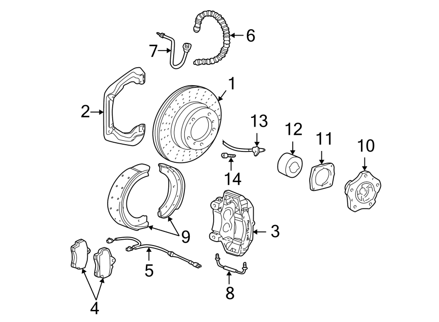 Diagram REAR SUSPENSION. BRAKE COMPONENTS. for your 2010 Porsche Cayenne   