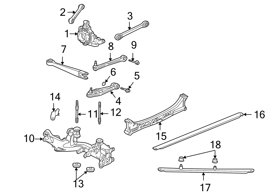 Diagram REAR SUSPENSION. SUSPENSION COMPONENTS. for your 2014 Porsche Cayenne  Base Sport Utility 