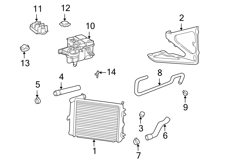 Diagram RADIATOR & COMPONENTS. for your 2021 Porsche Cayenne  Turbo Sport Utility 