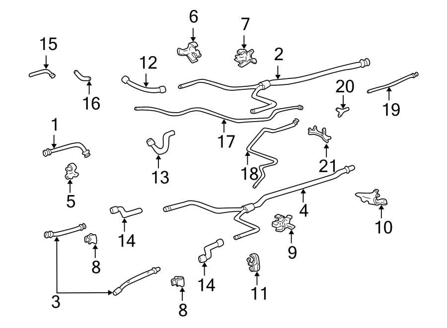 Diagram HOSES & PIPES. for your 2013 Porsche Cayenne  GTS Sport Utility 