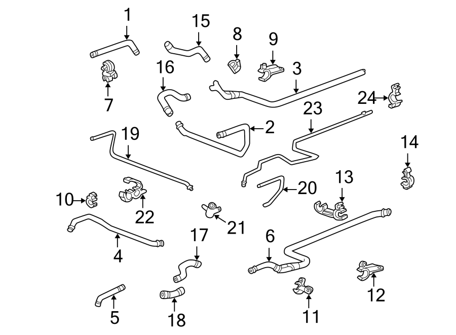 Diagram Hoses & pipes. for your 2003 Porsche Cayenne   