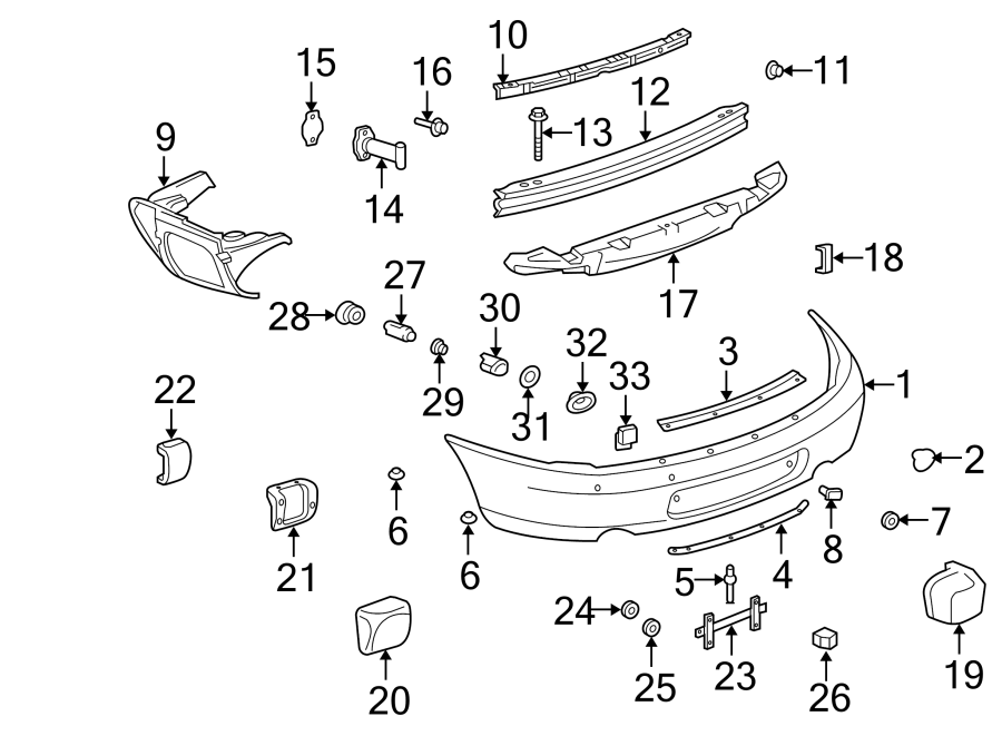 Diagram REAR BUMPER. BUMPER & COMPONENTS. for your 2016 Porsche Cayenne   